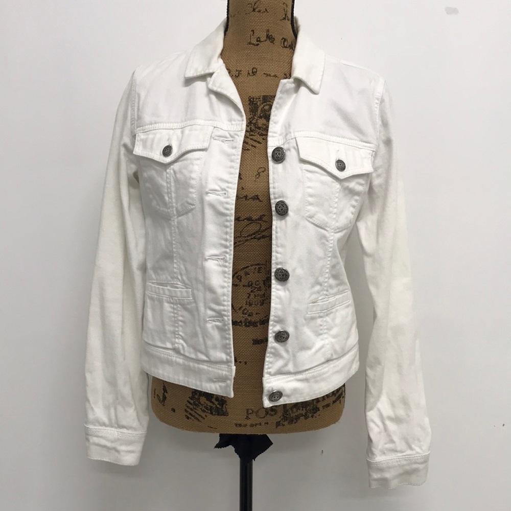 Silver Jeans Co White Classic Style Jeans Jacket Size M
